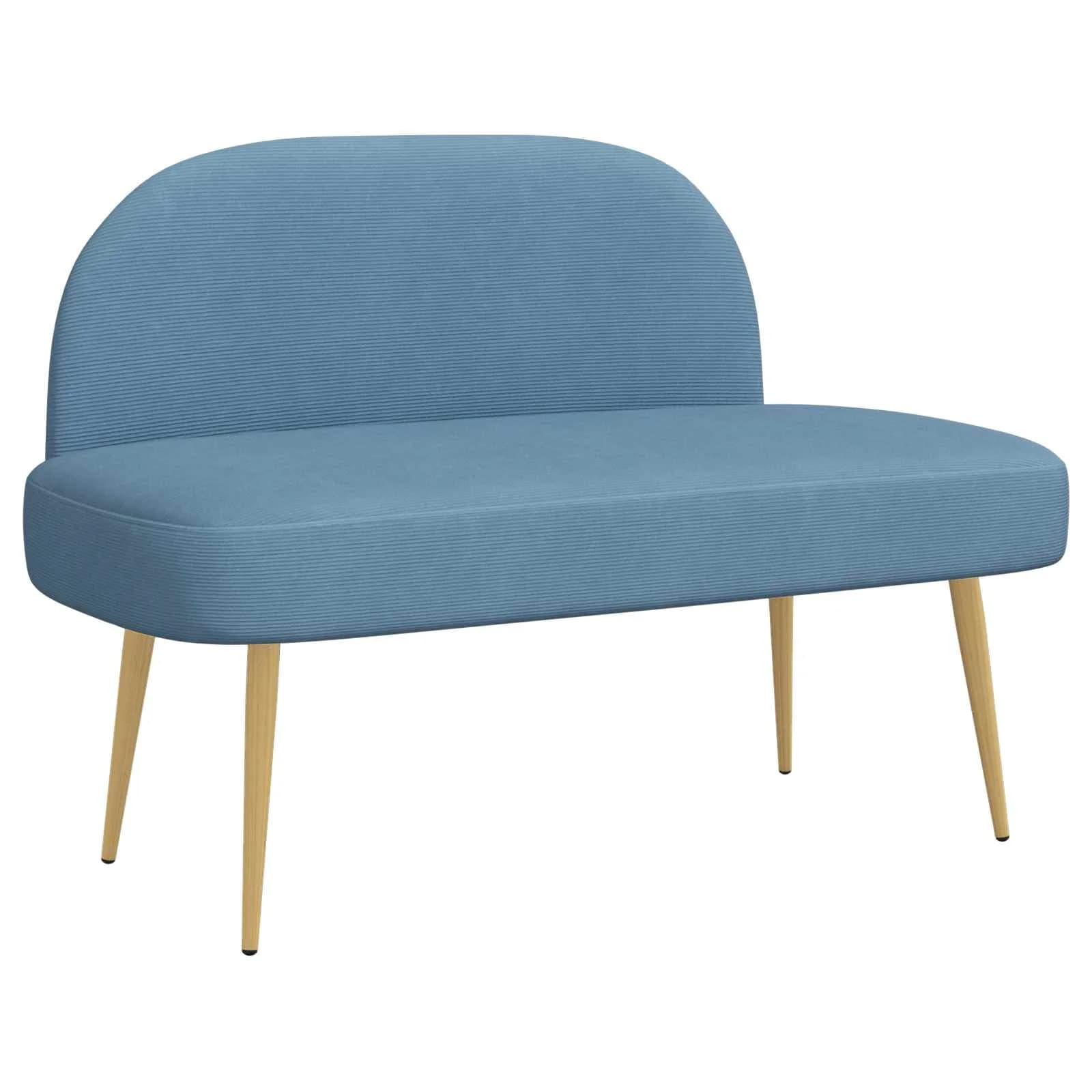 Oblazinjena klop z naslonom Modra 110 x 60 x 76 cm - slika 2