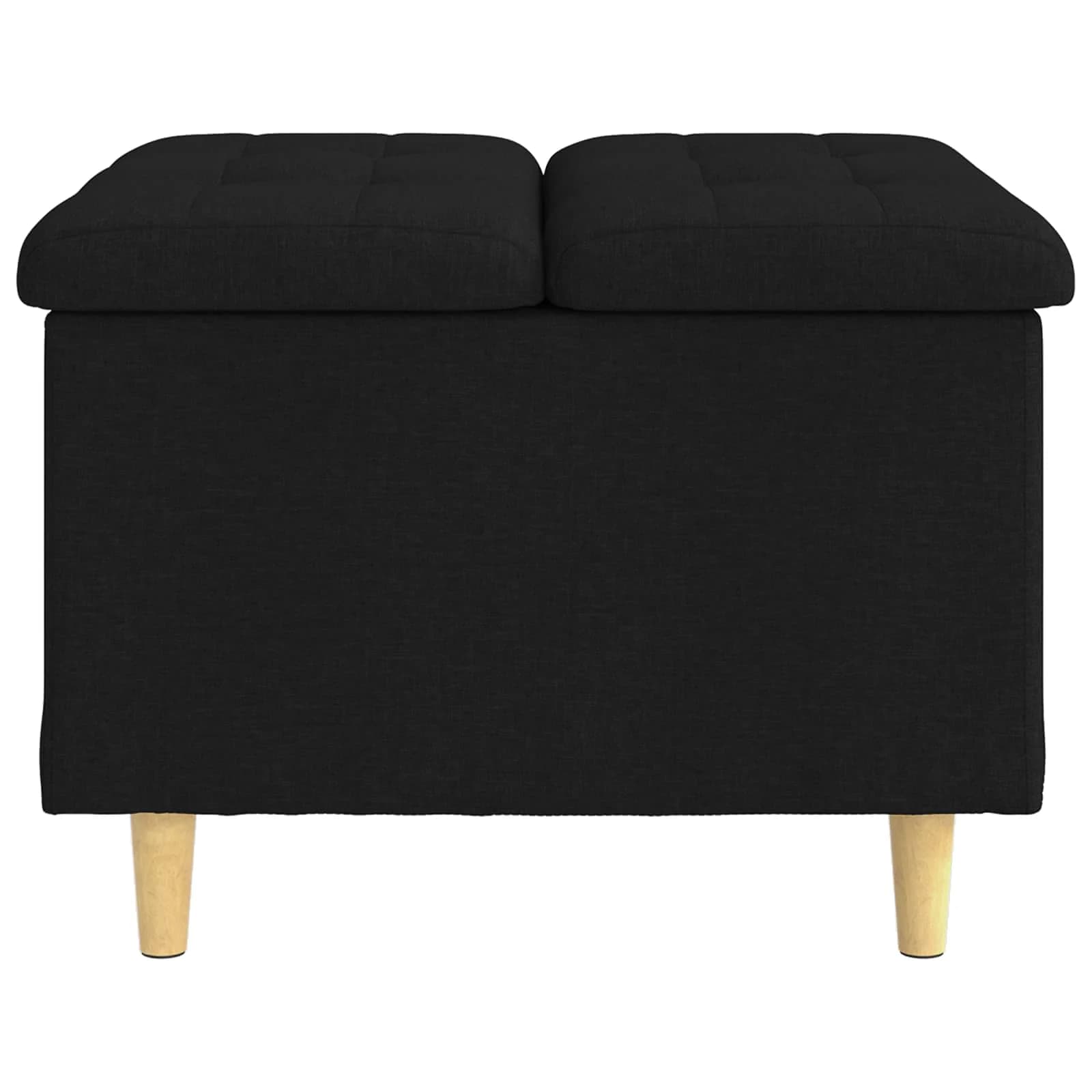 Shranjevalna tabureta z blazino Črna 60 x 60 x 45 cm blago - slika 5