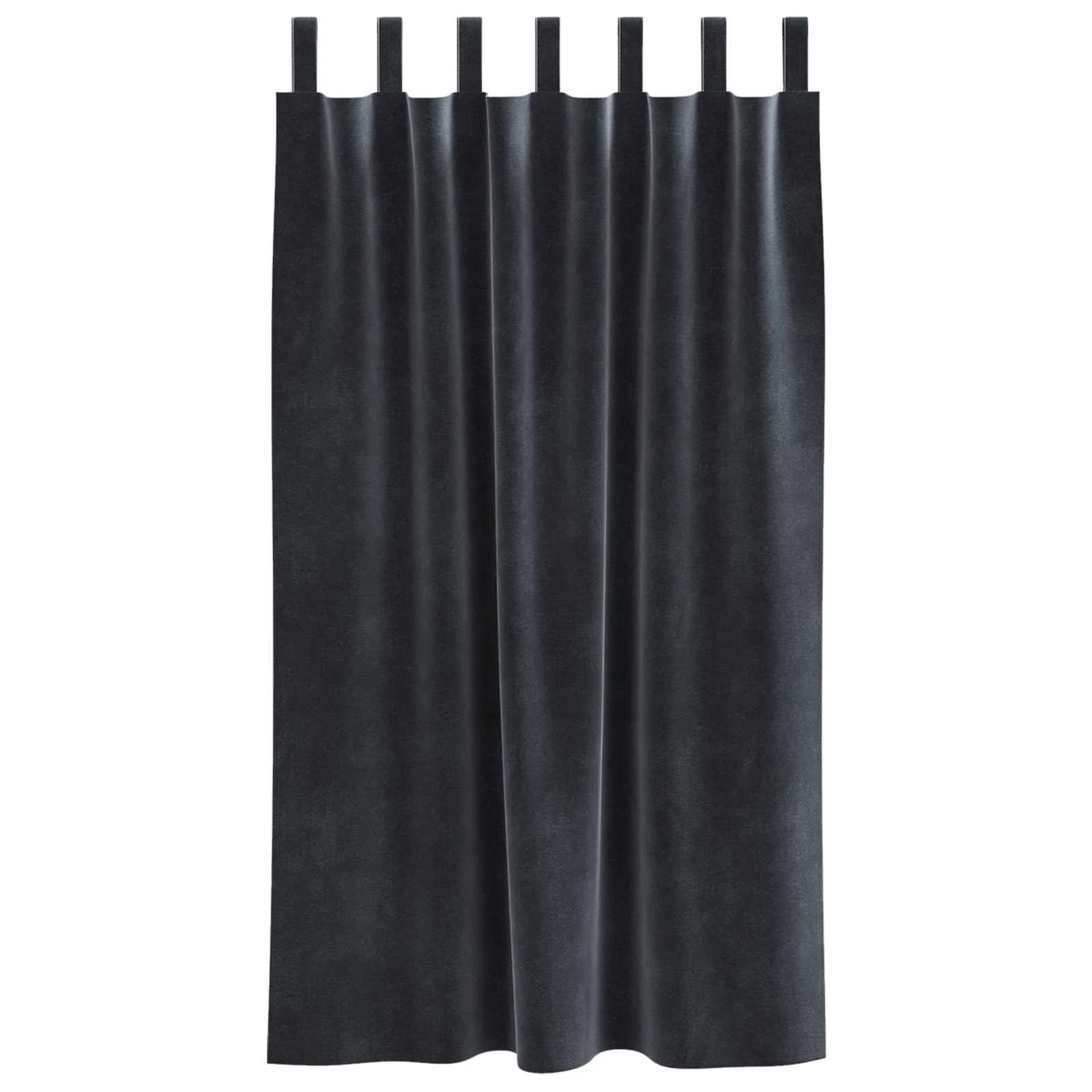 Zatemnitvene zavese 2 kos Temno siva 140 x 175 cm Žamet - slika 4