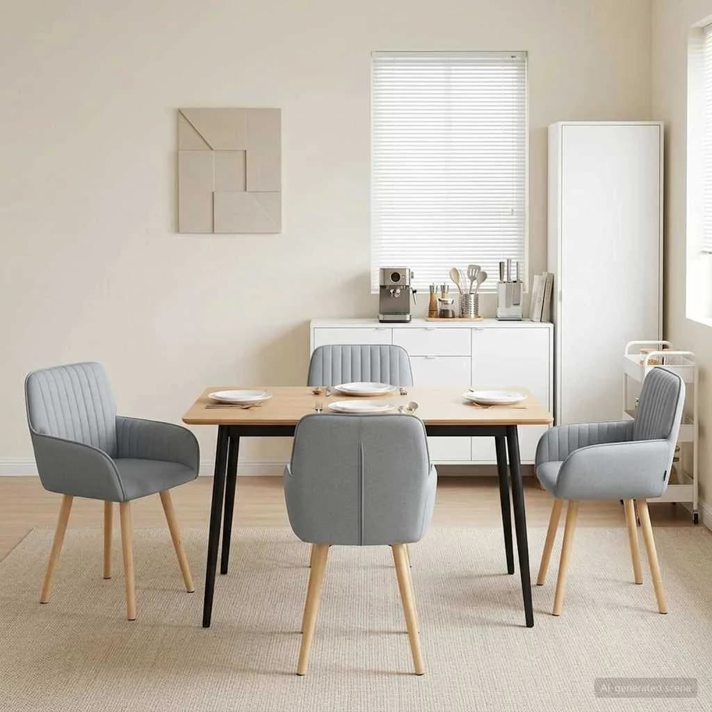 Jedilni stoli 4 kos Blago Svetlo siva 56,5 x 50 x 87,5 cm