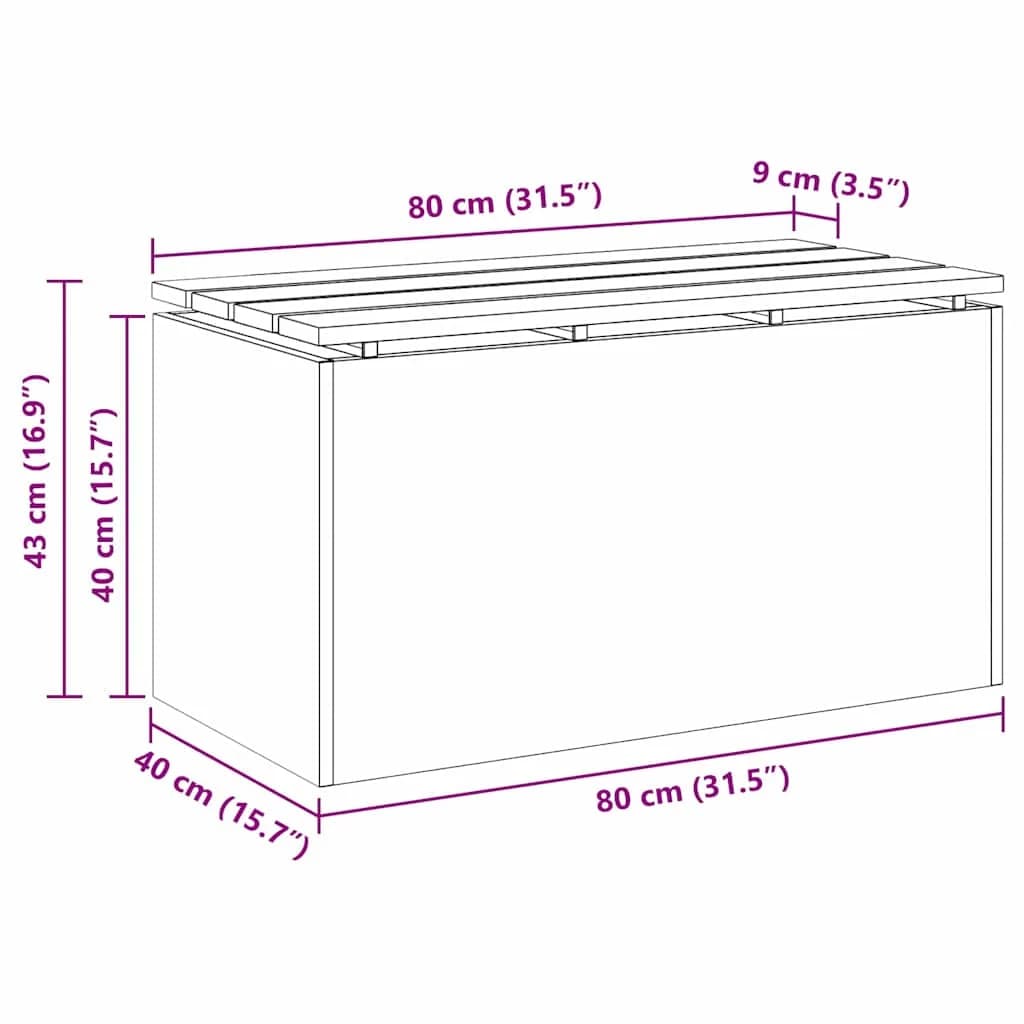 Vrtna klop srebrna 80 x 40 x 43 cm Pocinkano jeklo - slika 11