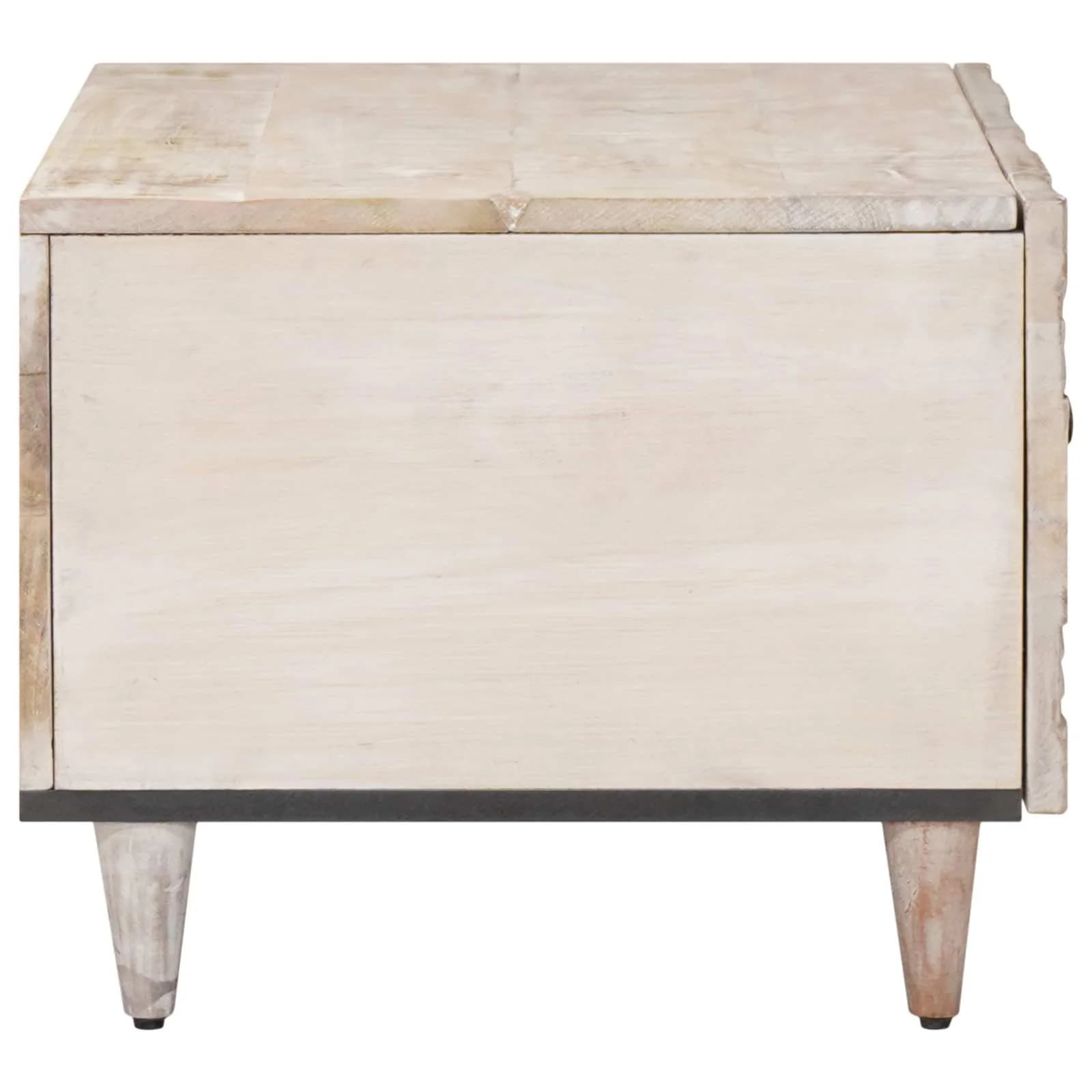 Klubska miza Bela 80 x 50 x 40 cm Masiven les manga - slika 4