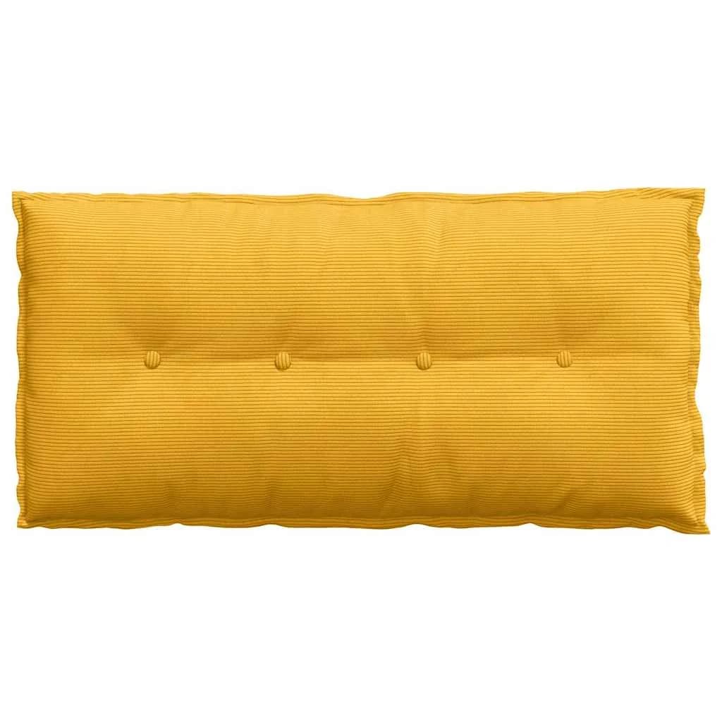 Poglavni vzglavnik Svetlo rumena 100 x 50 cm Žametna tkanina - slika 6