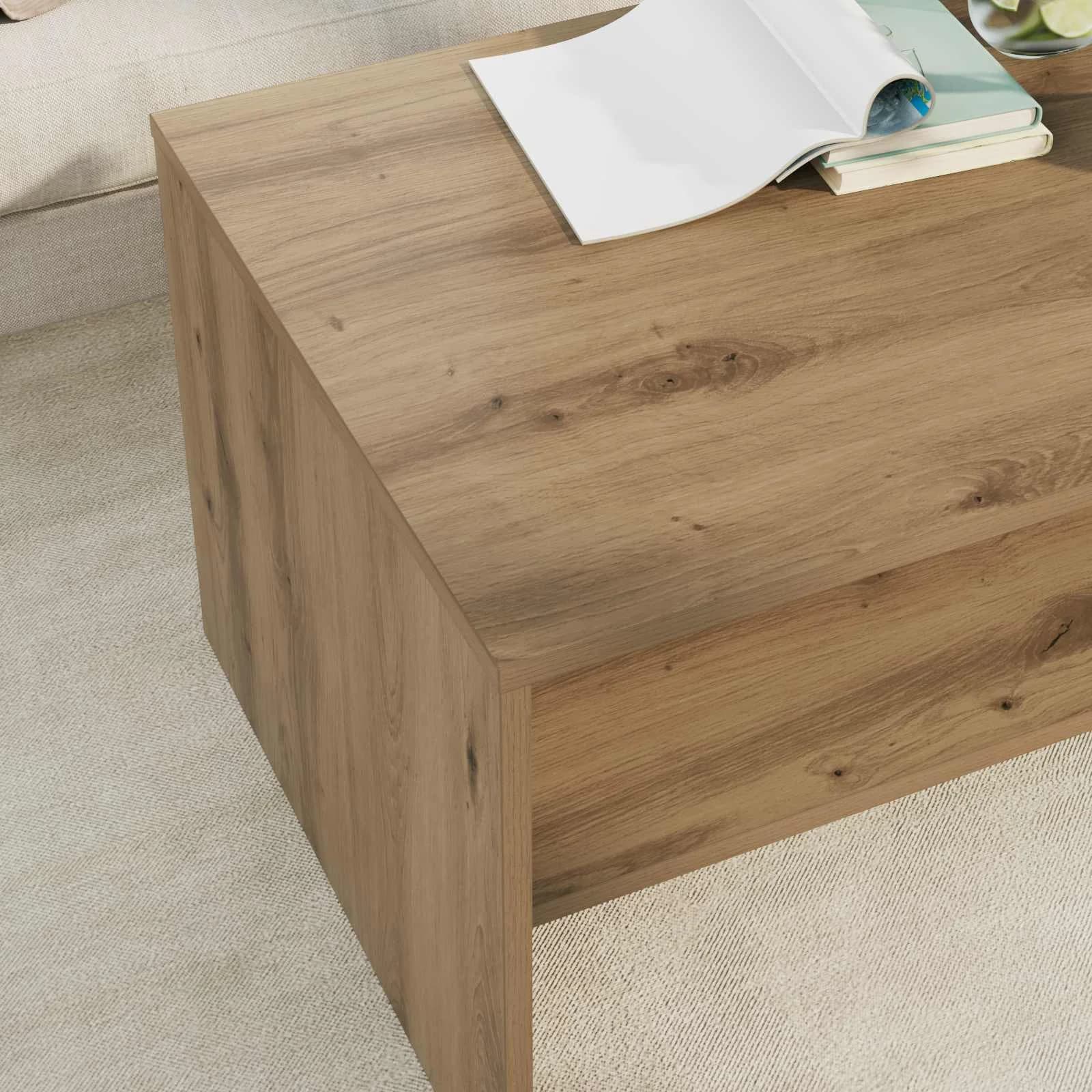Klubska miza Umetni hrast 80 x 50 x 40 cm Inženirski les - slika 4