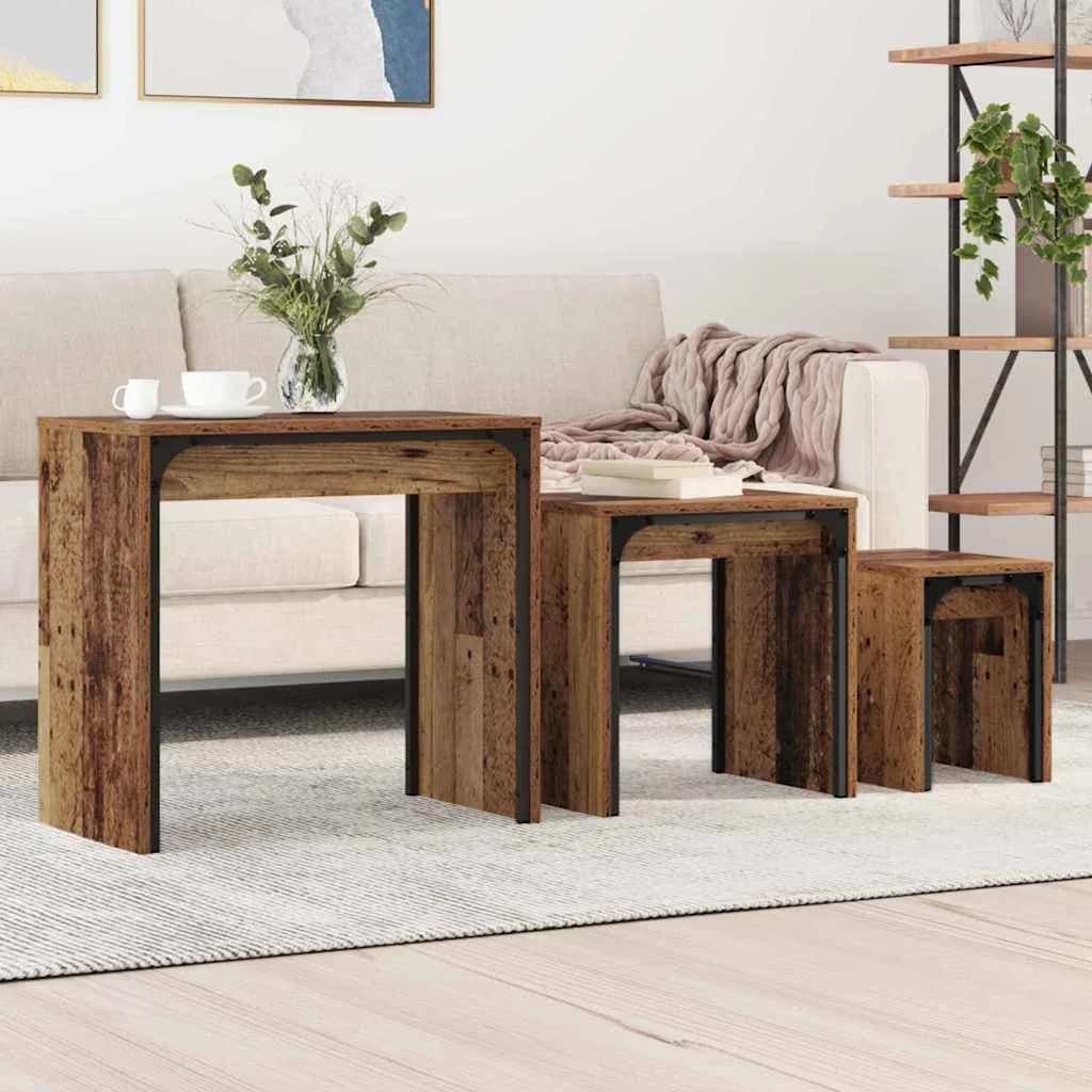 Klubska miza 3 kos Star les 60 x 35 x 56 cm Inženirski les