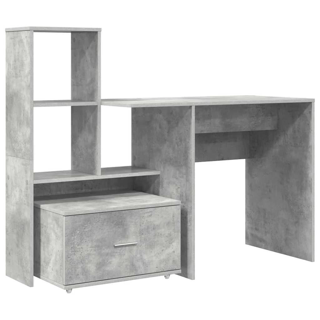 Miza Betonsko siva Inženirski les 131,5 x 50 x 106,5 cm - slika 2