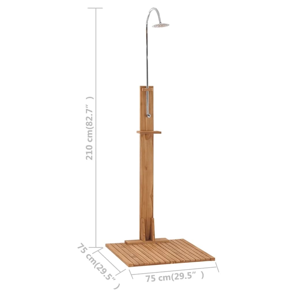 Vrtni tuš 75x75x210 cm trdna tikovina - slika 11