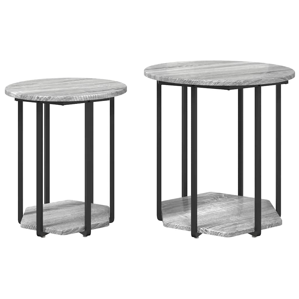 Komplet stranskih mizic 2 kos Siva 50 x 50 x 50,5 cm - slika 2