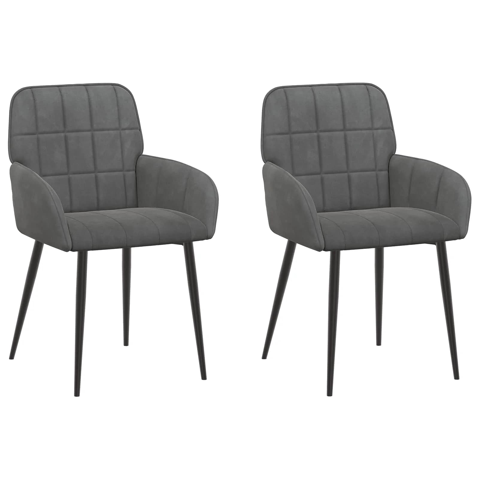 Jedilni stoli 2 kos Žamet Temno siva 57 x 50 x 85 cm - slika 2