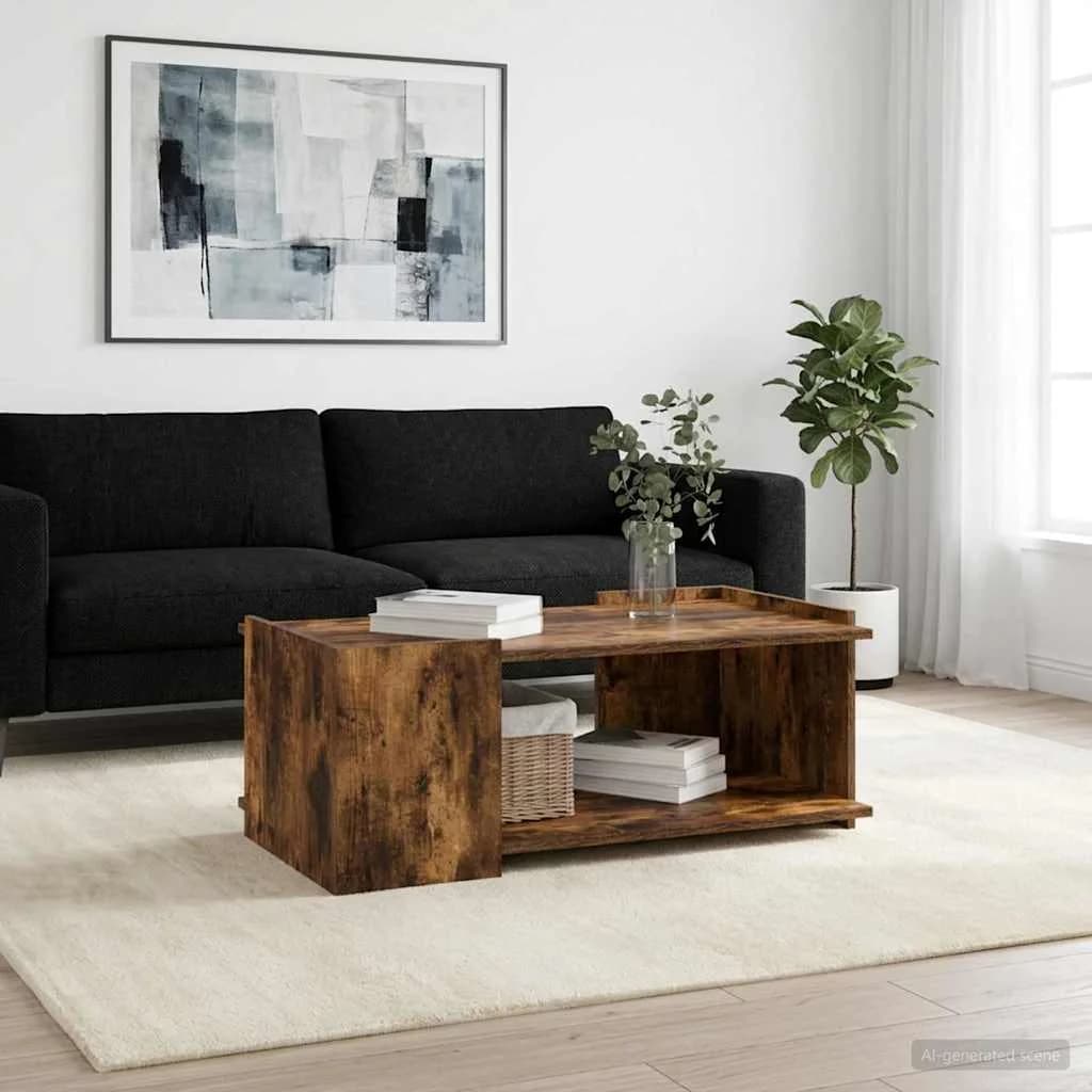Klubska miza Dimljen hrast 90 x 50 x 33 cm Inženirski les