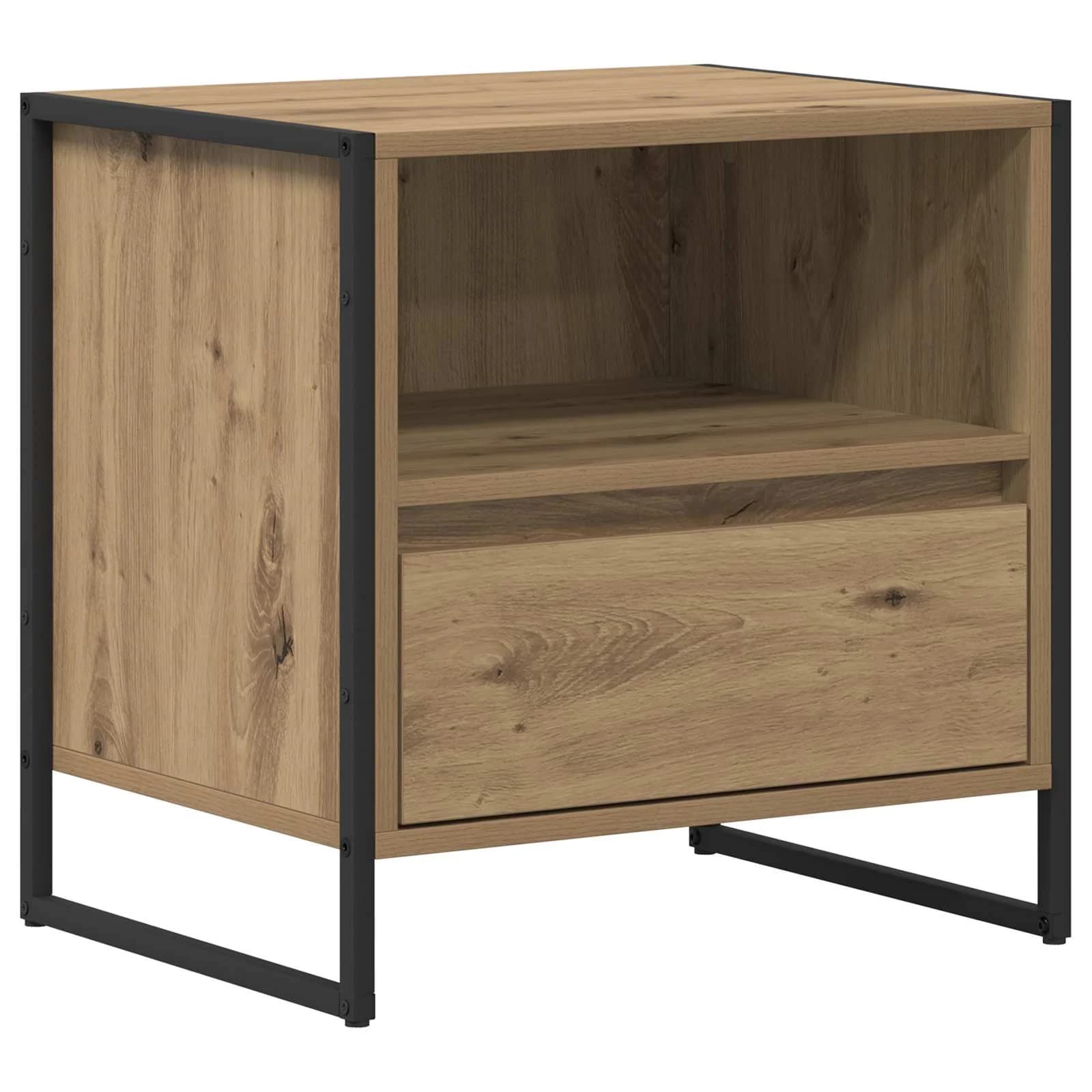 Nočna omarica 2 kos Oreh 50 x 39,5 x 50 cm Inženirski les - slika 5