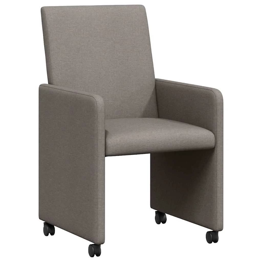 Jedilni stoli s kolesi 2 kos blago Taupe 57 x 66 x 94 cm - slika 2