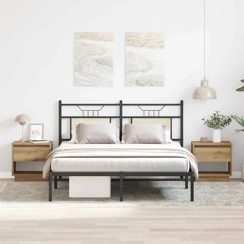 Nočna omarica 2 kos Umetni hrast 45 x 34 x 44 cm Inženirski les