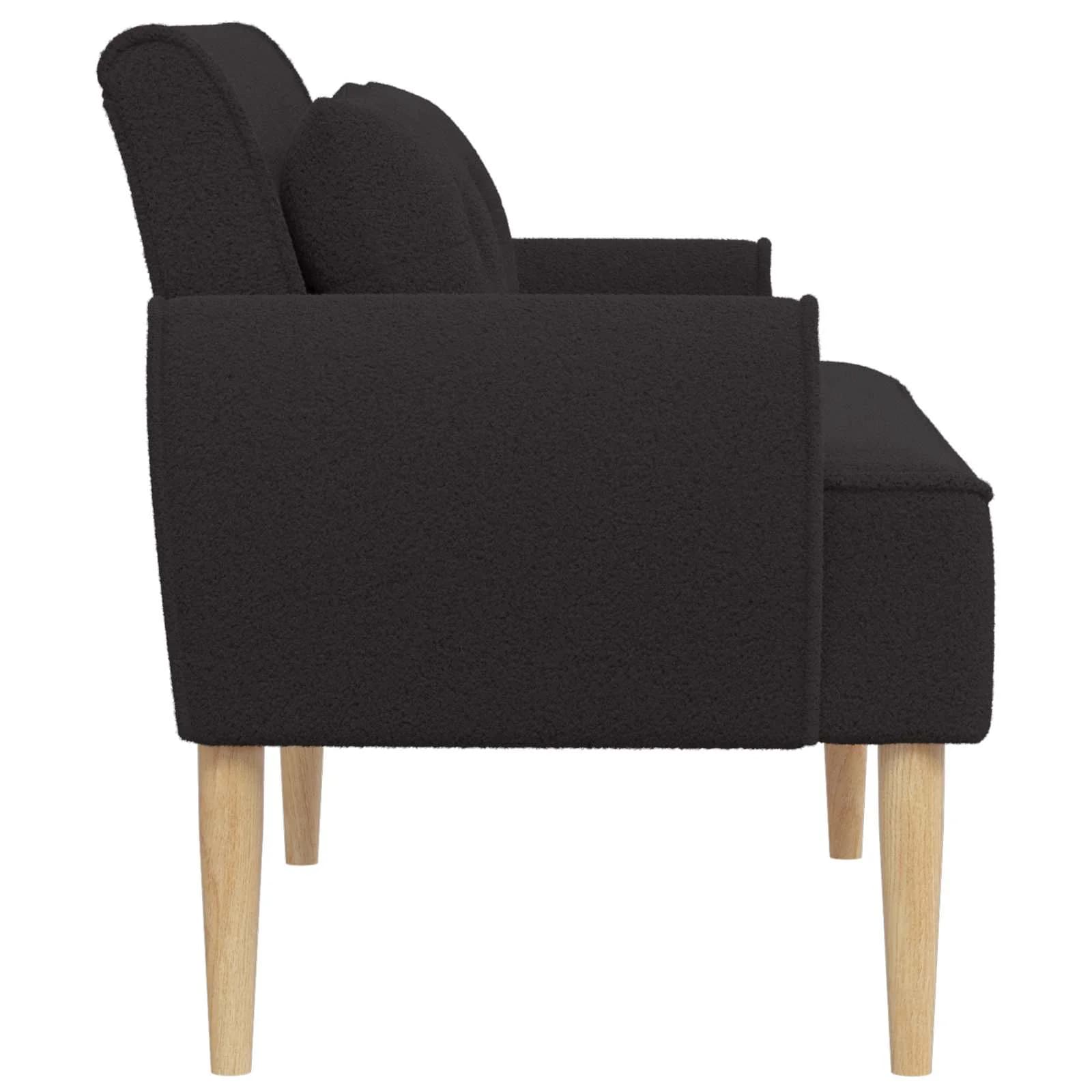Dvojnica s gumbi Črna 117 x 67 x 77 cm Bouclé - slika 4