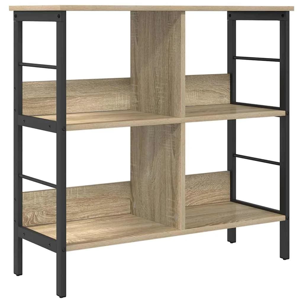 Knjižna polica 4 nivojev 82 x 32 x 79 cm Inženirski les - slika 2