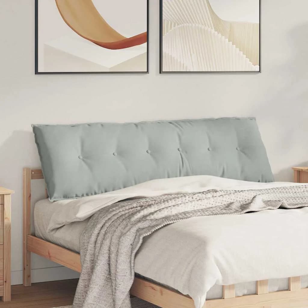 Poglavni vzglavnik Svetlo siva 160 x 50 cm Žametna tkanina