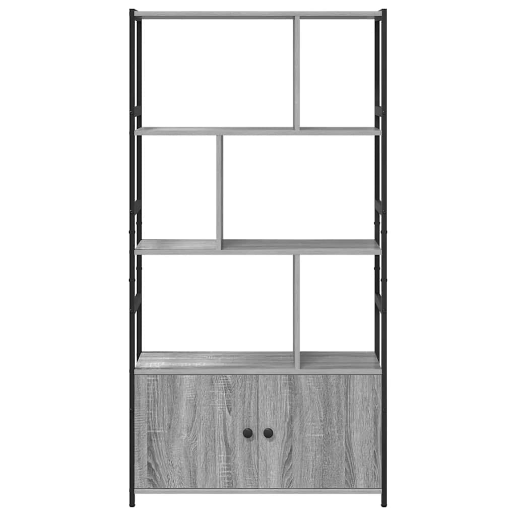 Knjižna polica 80 x 30 x 155,5 cm Inženirski les Siva sonoma - slika 6