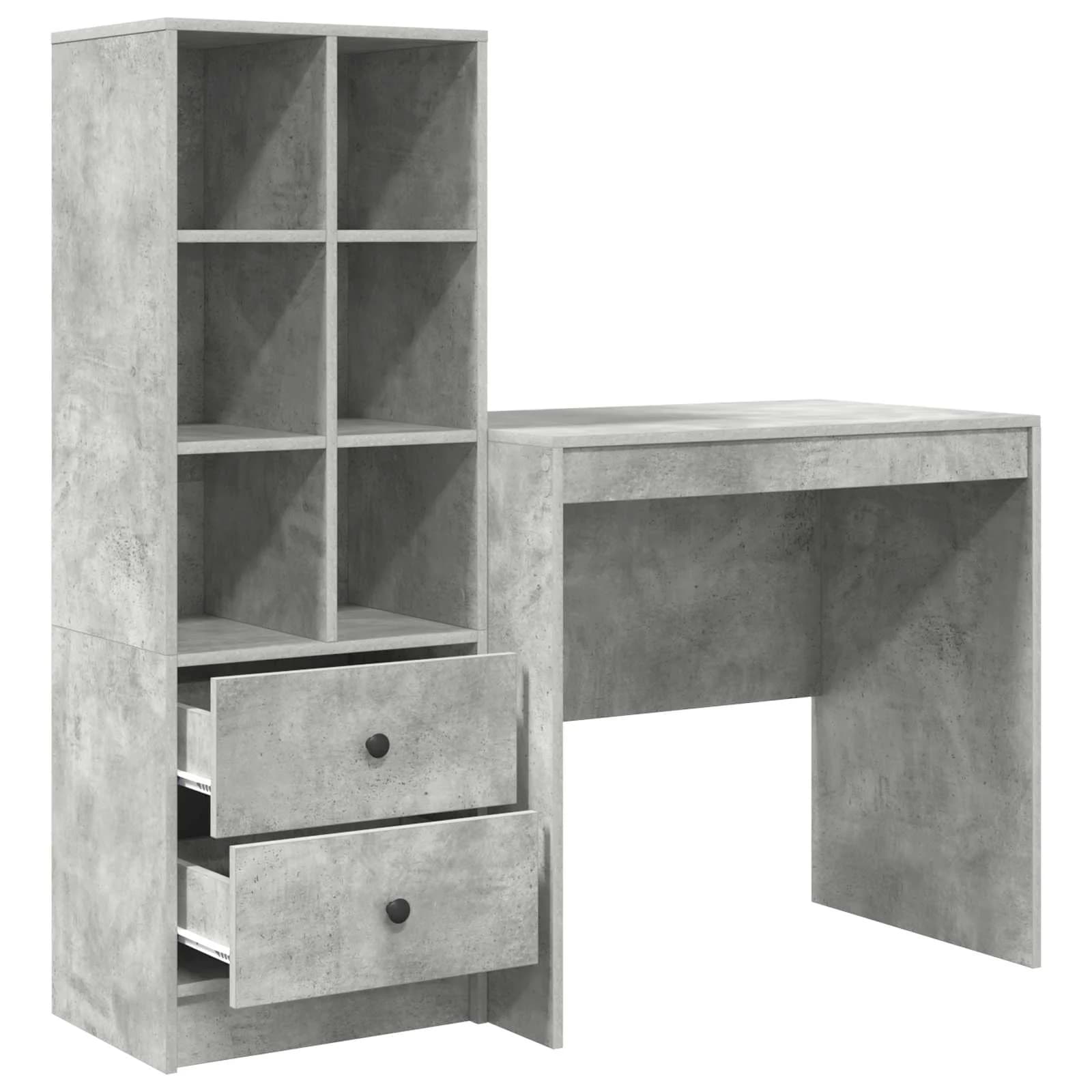Miza Betonsko siva 125,5 x 50 x 127 cm 2 kos - slika 7