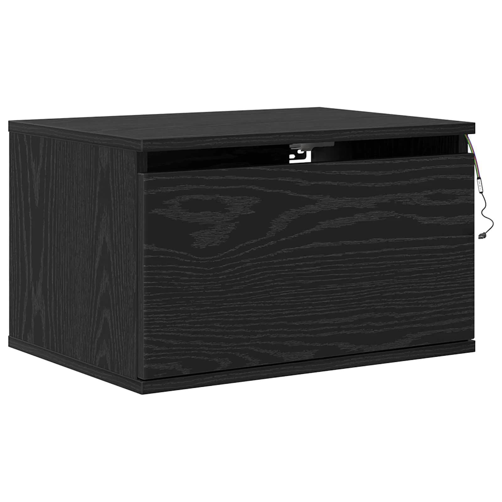 Stenska nočna omarica 2 kos Črna Orehovina 50 x 36 x 30 cm - slika 6