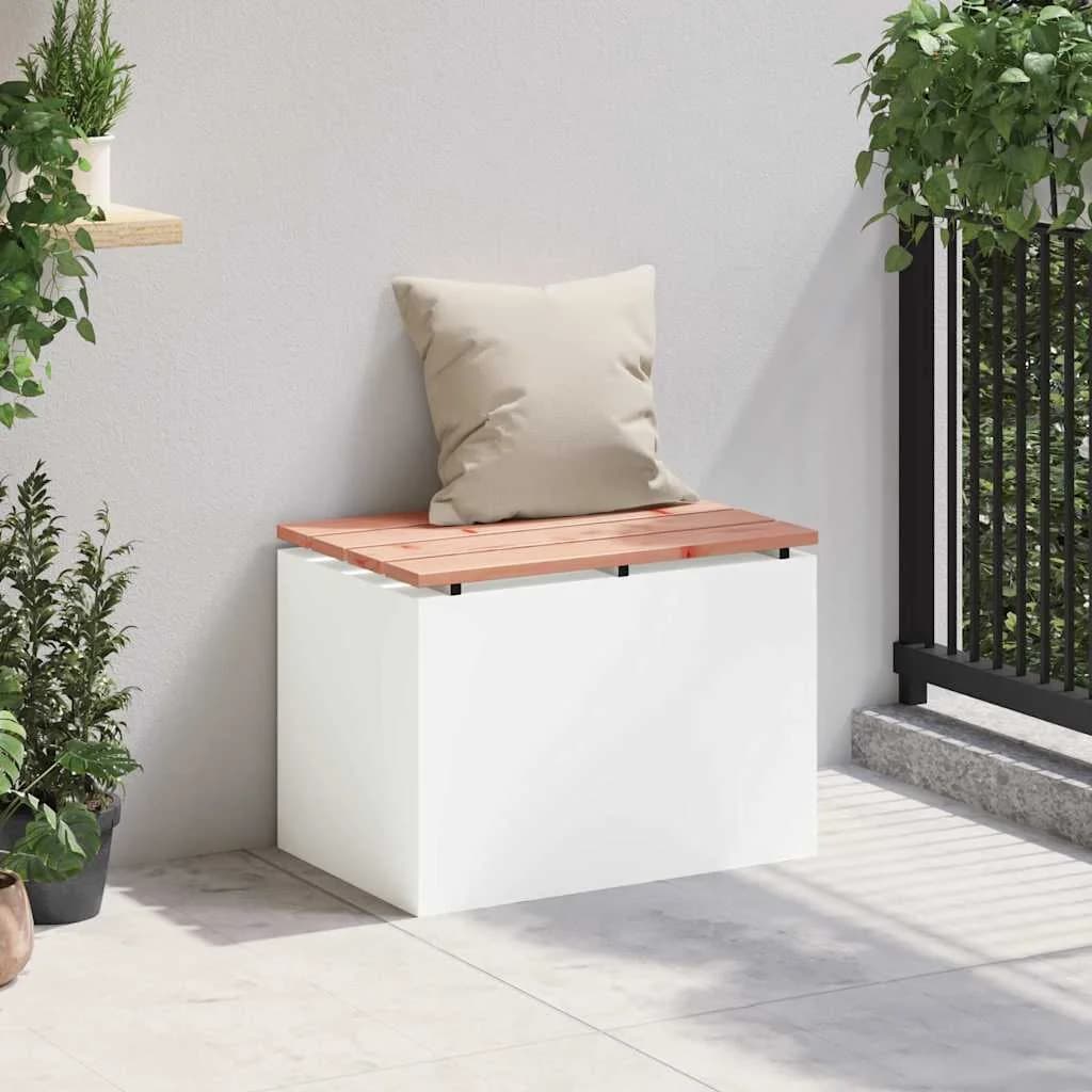 Vrtna klop Bela 60 x 40 x 43 cm Jeklo - slika 3