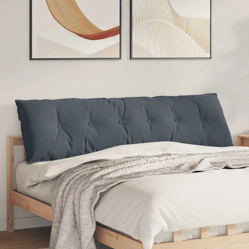 Poglavni vzglavnik Temno siva 180 x 50 cm Žametna tkanina