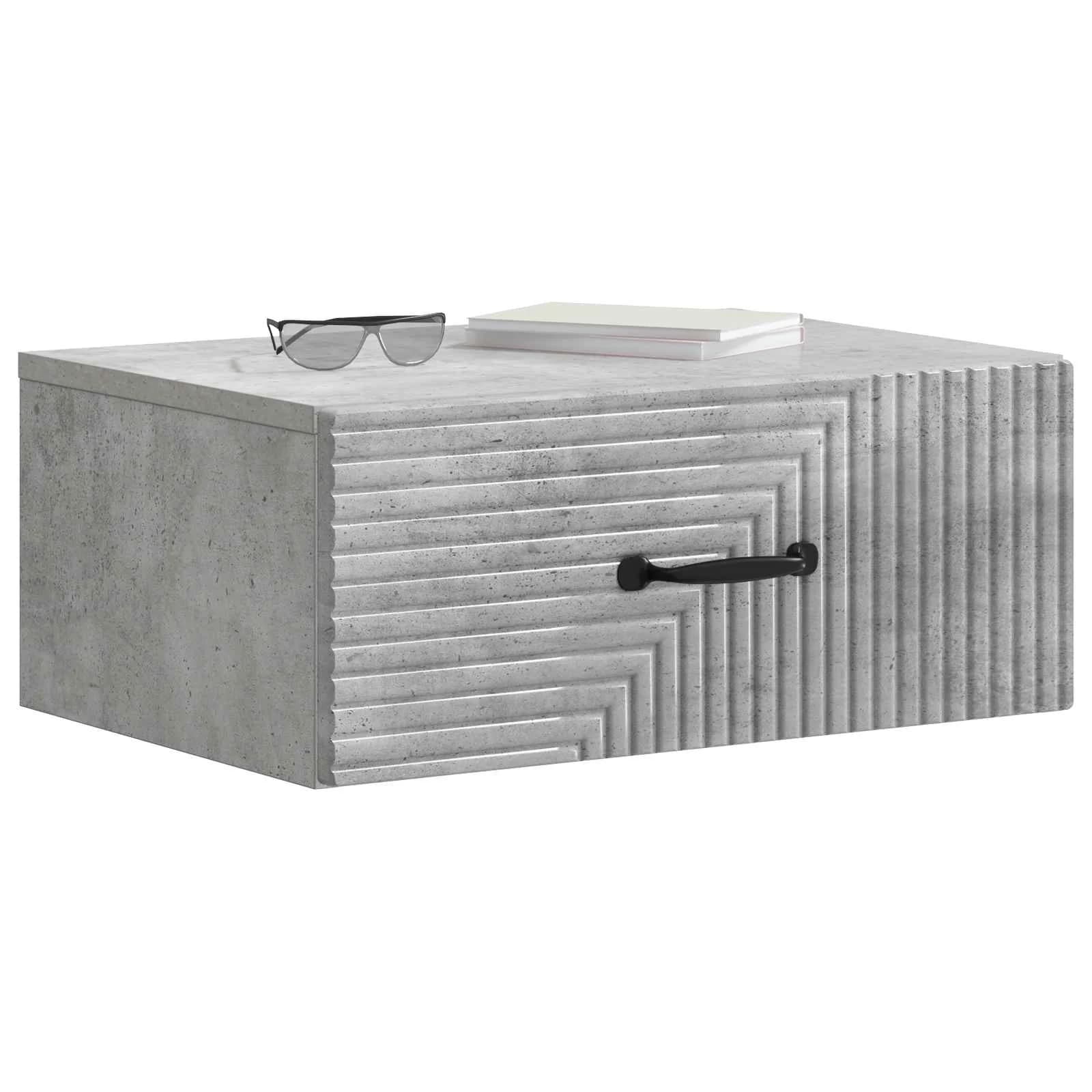 Stenski nočni omarici 2 kos Betonsko siva 49 x 34,5 x 20 cm - slika 3