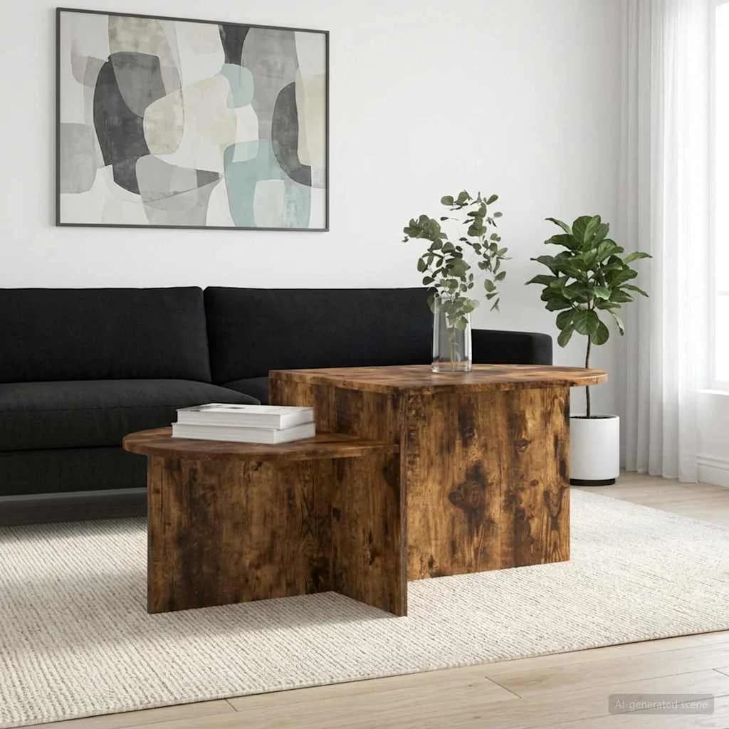 Klubska miza Dimljen hrast 100 x 50 x 40 cm Inženirski les - slika 4