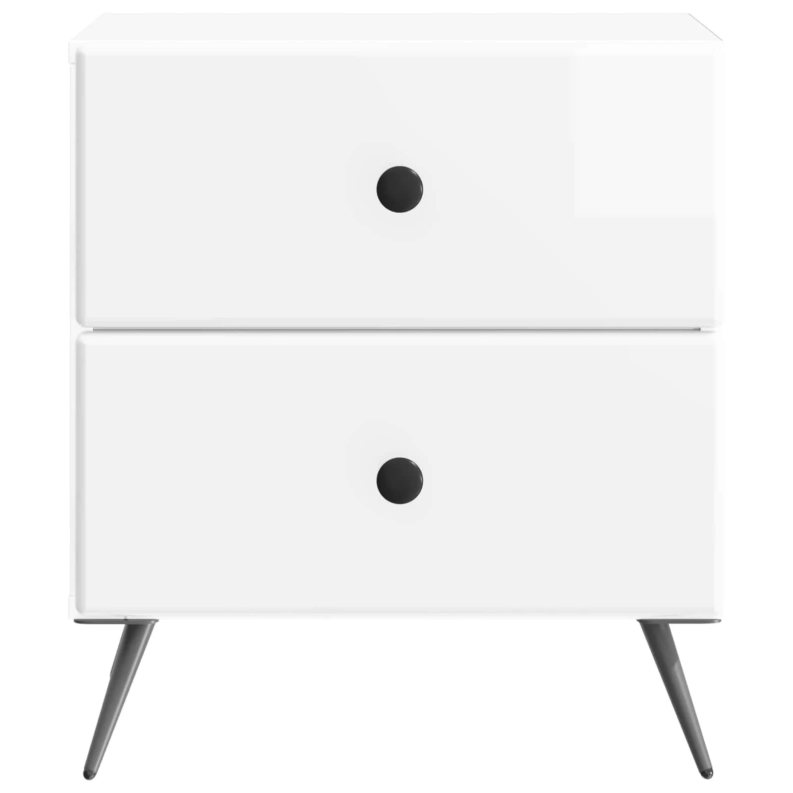 Nočna omarica s predalom Bela visok sijaj 43 x 34,5 x 47,5 cm - slika 5