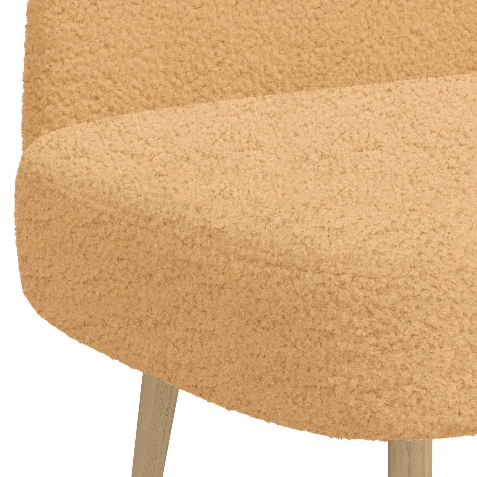 Oblazinjena klop z naslonom Bež 110 x 60 x 76 cm Bouclé - slika 5