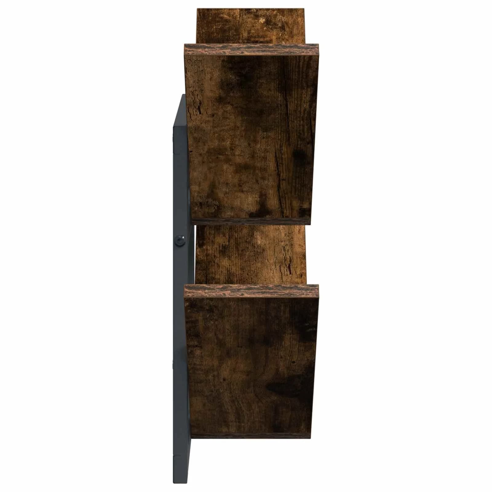 PrFloating Shelf 2 kos Dimljen hrast 43 x 15 x 47 cm - slika 5