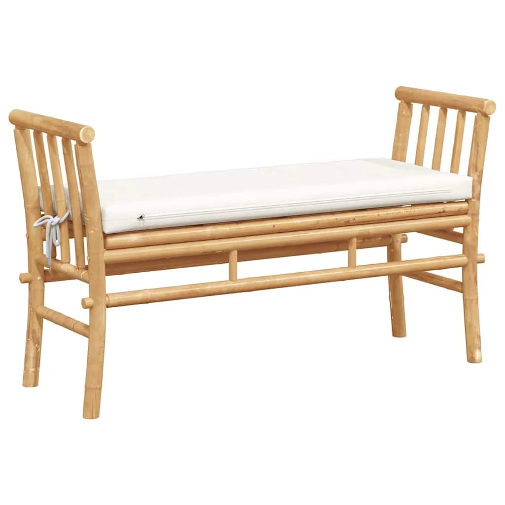 Vrtna klop z blazino Rjava 110 x 38 x 65 cm Bambus - slika 6