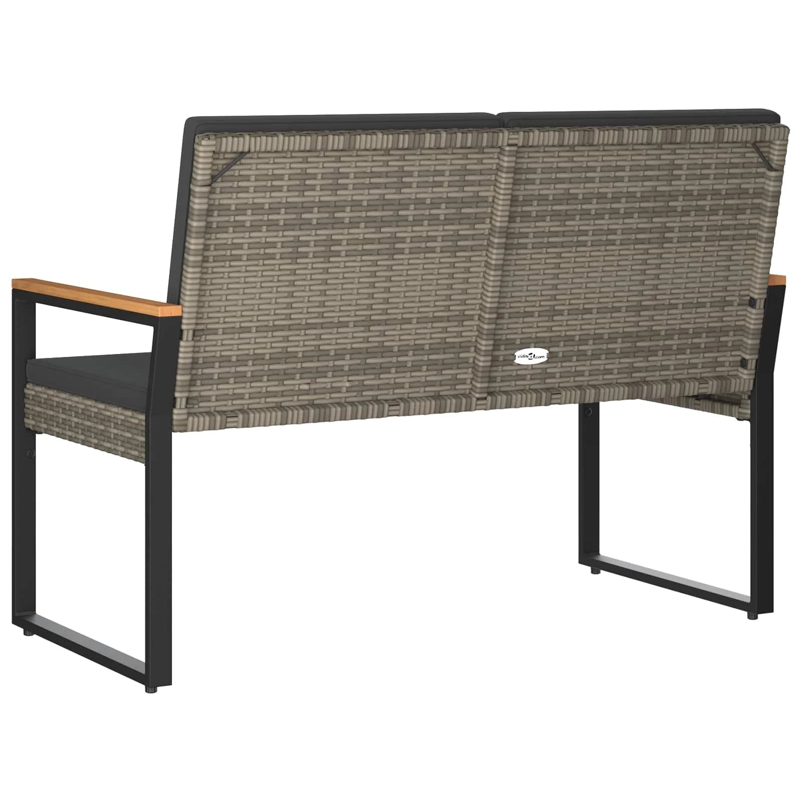 Zunanja klop Siva in temno siva 107 x 61 x 80 cm poli ratan - slika 7