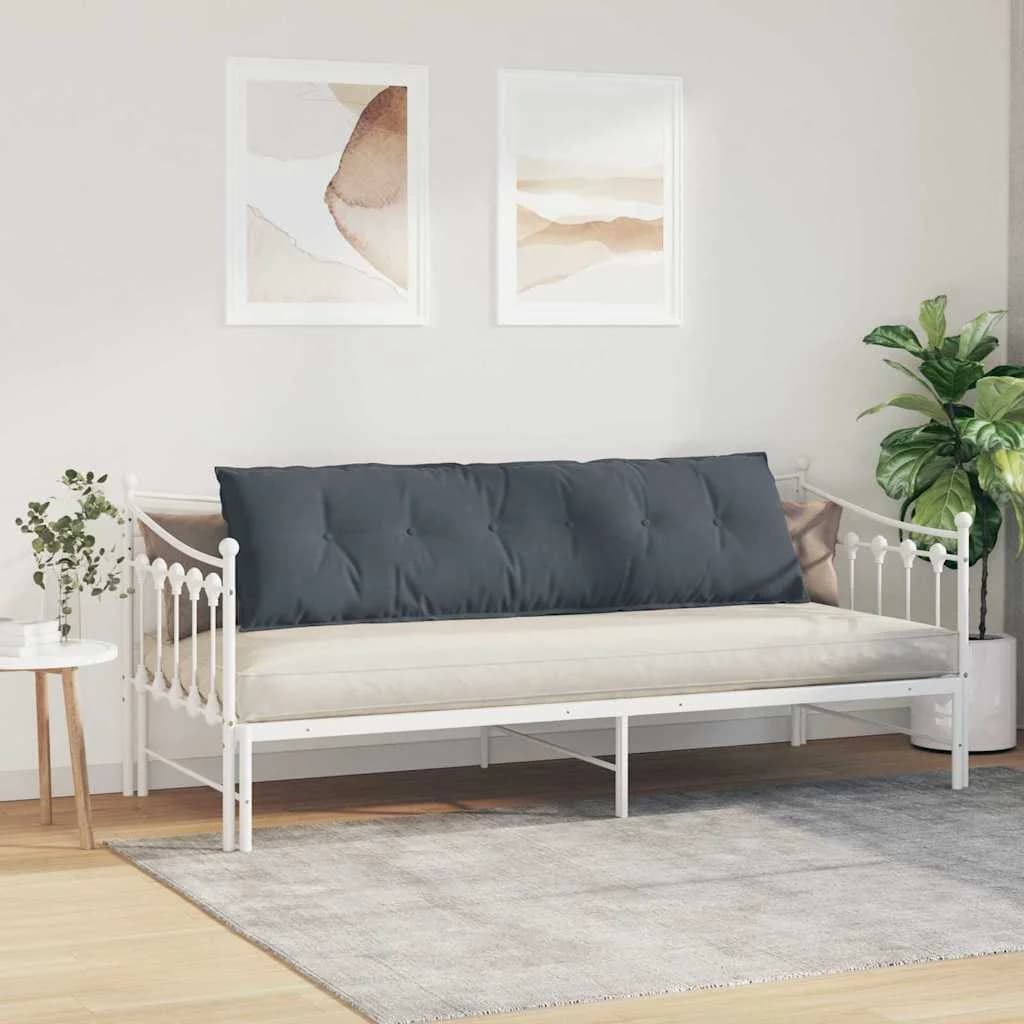 Poglavni vzglavnik Temno siva 180 x 50 cm Žametna tkanina - slika 4