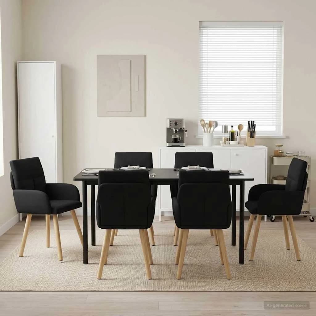 Jedilni stoli 6 kos Blago Črna 60 x 56 x 96 cm