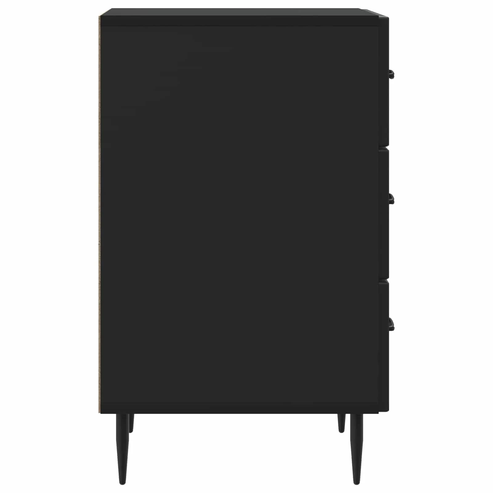Nočna omarica s predalom Črna 43 x 41 x 66,5 cm Inženirski les - slika 6
