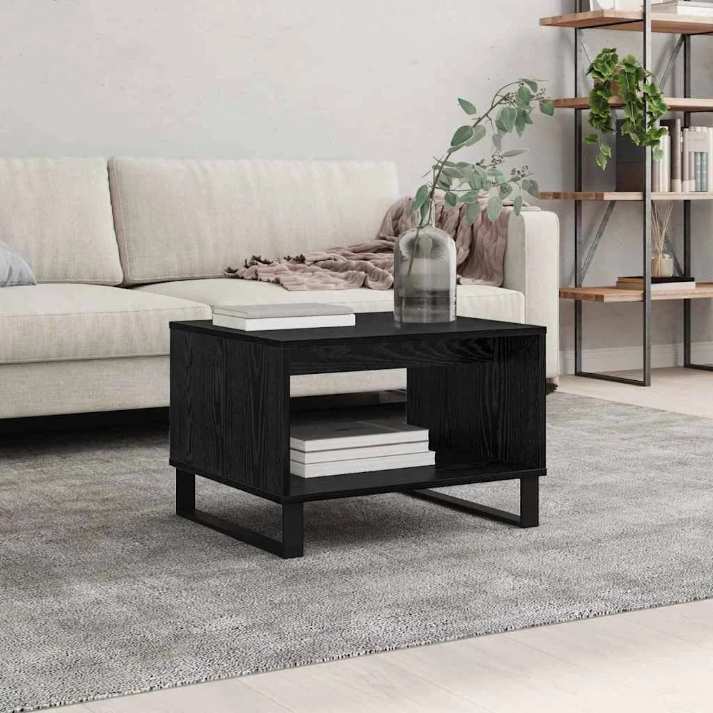 Klubska miza Črni hrast 60 x 50 x 40 cm Inženirski les - slika 4