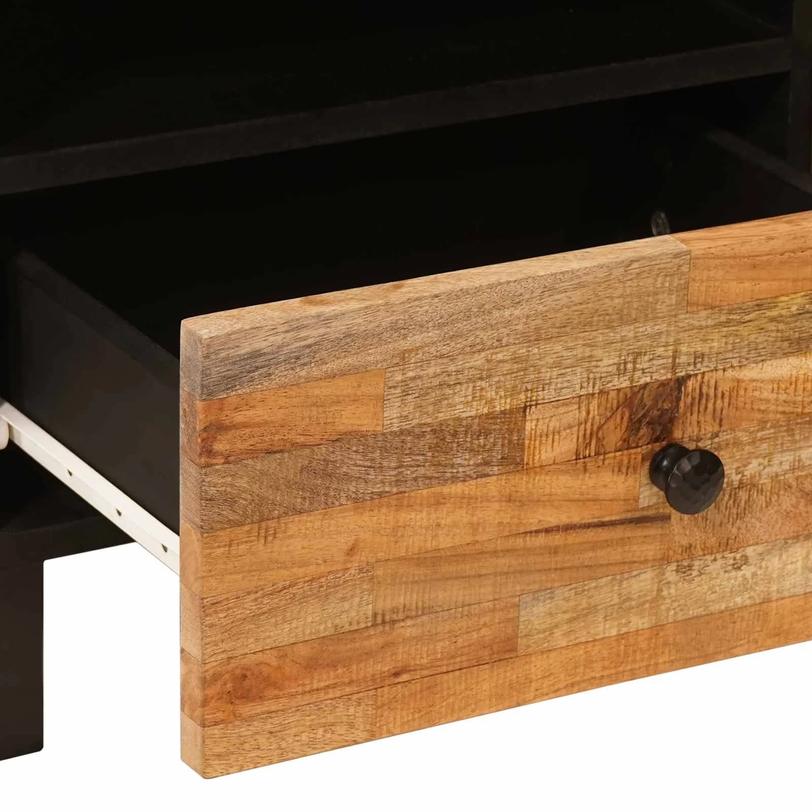 Klubska miza s predalom Rjava 80 x 54 x 40 cm Masiven les manga - slika 7