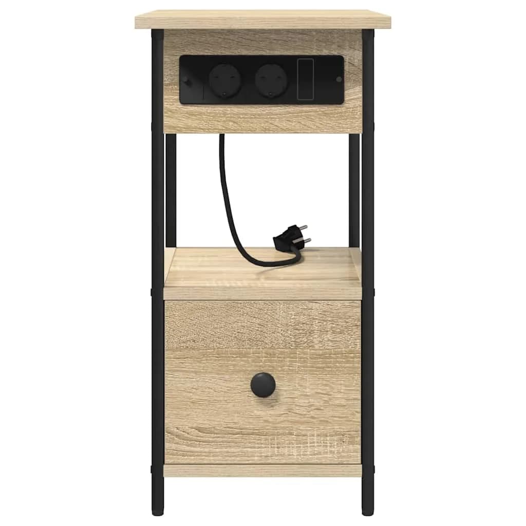 Nočna omarica Sonoma hrast 60 x 30 x 61 cm Inženirski les - slika 7