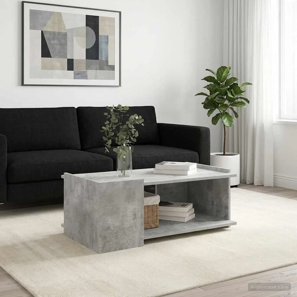Klubska miza Betonsko siva 90 x 50 x 33 cm Inženirski les - slika 4
