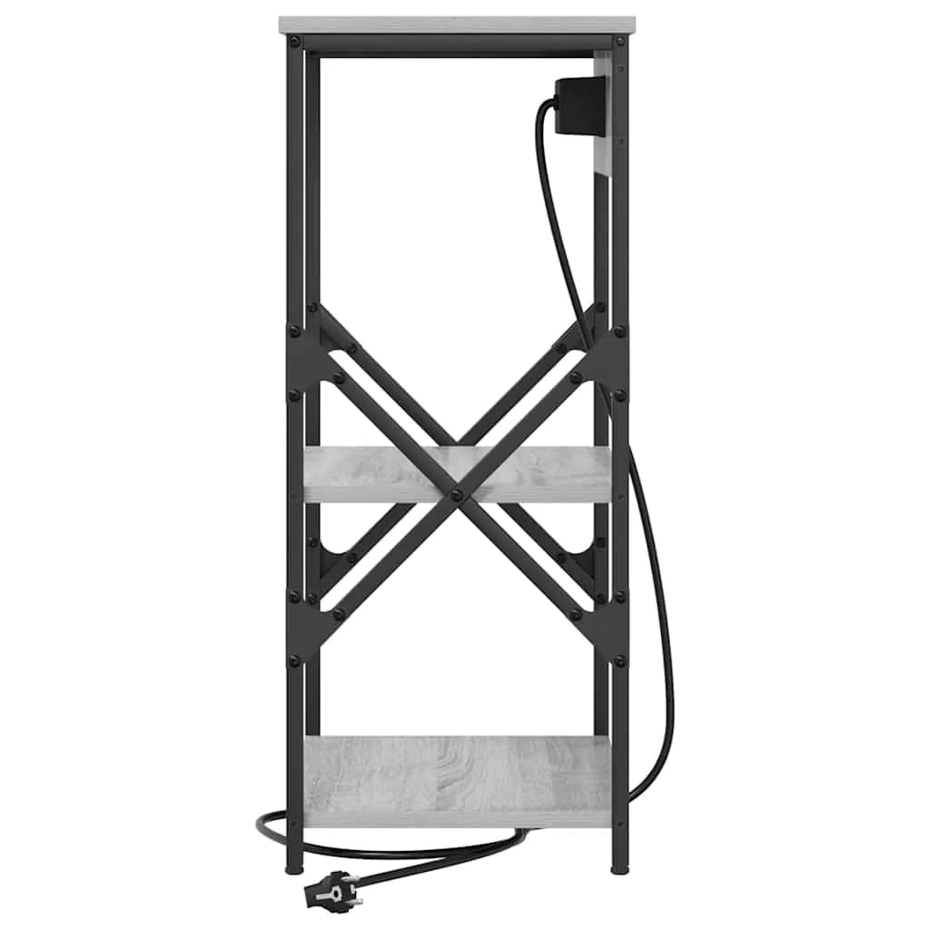 Nočna omarica 2 kos Siva Sonoma 41 x 31 x 76 cm Inženirski les - slika 7