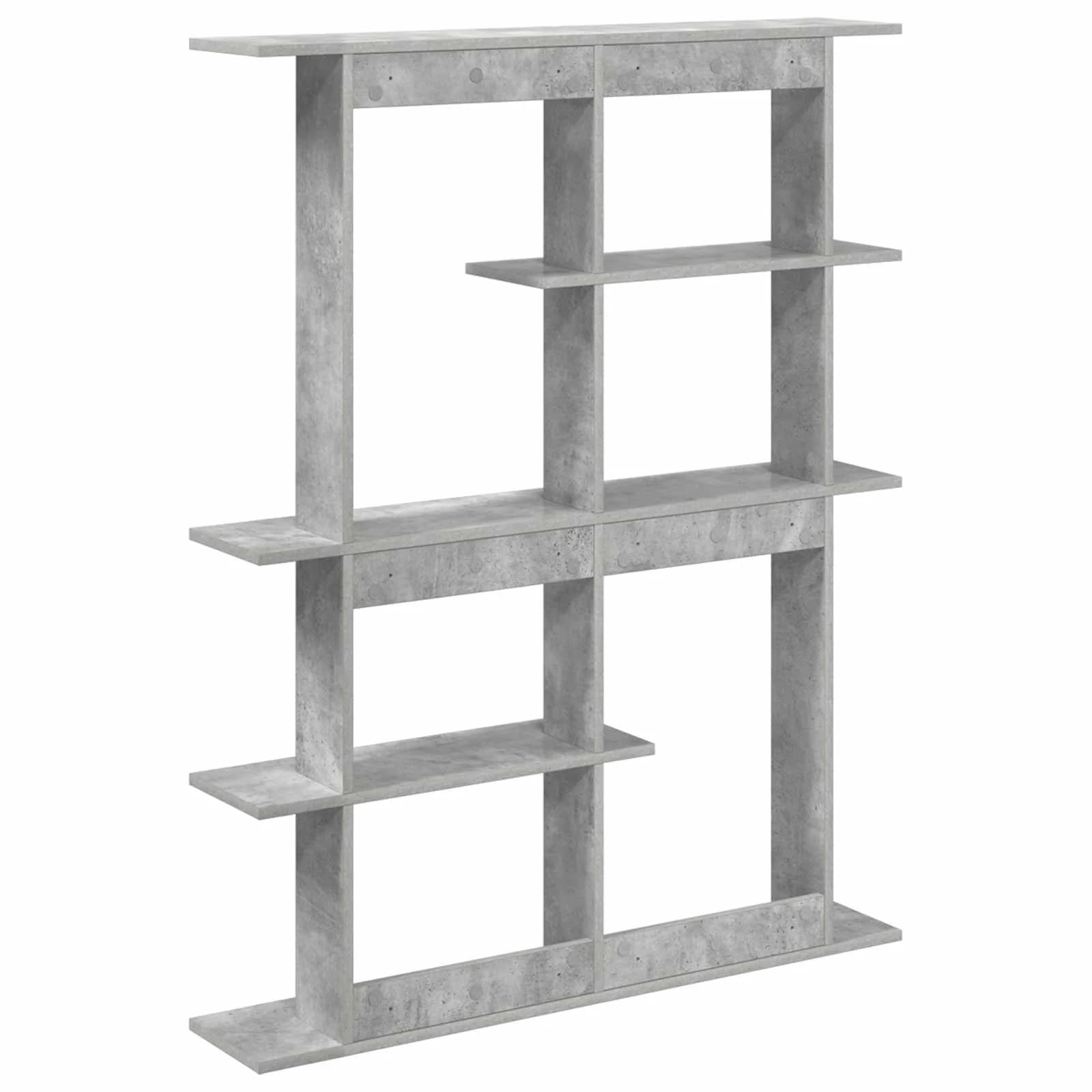 Stenska polica Betonsko siva 102 x 20 x 130 cm Inženirski les - slika 6
