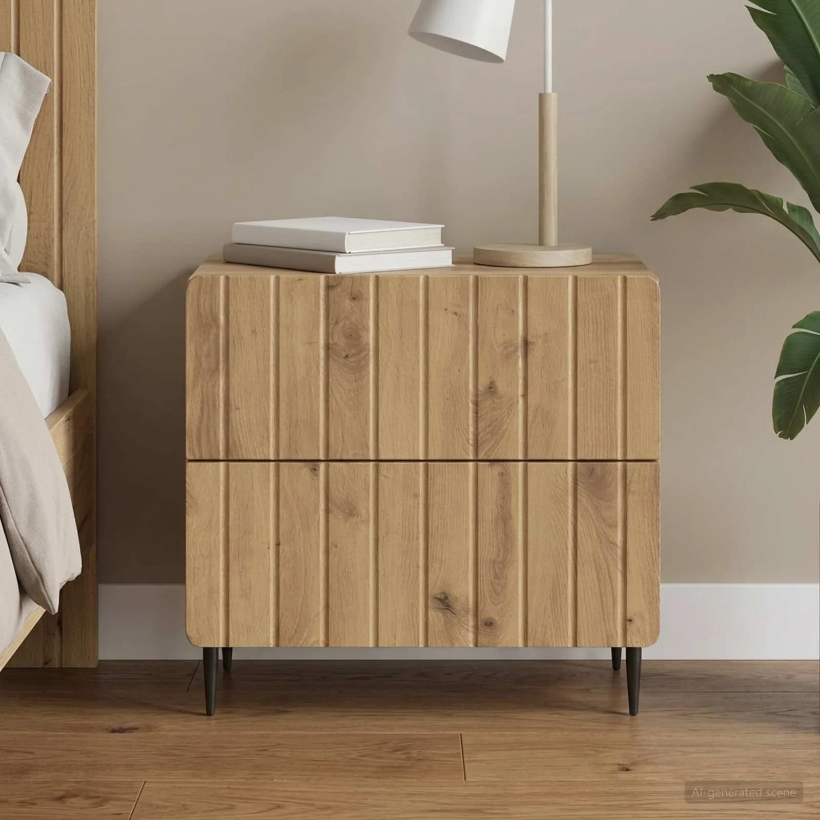 Nočna omarica Artisan hrast 62 x 34,5 x 49,5 cm Inženirski les