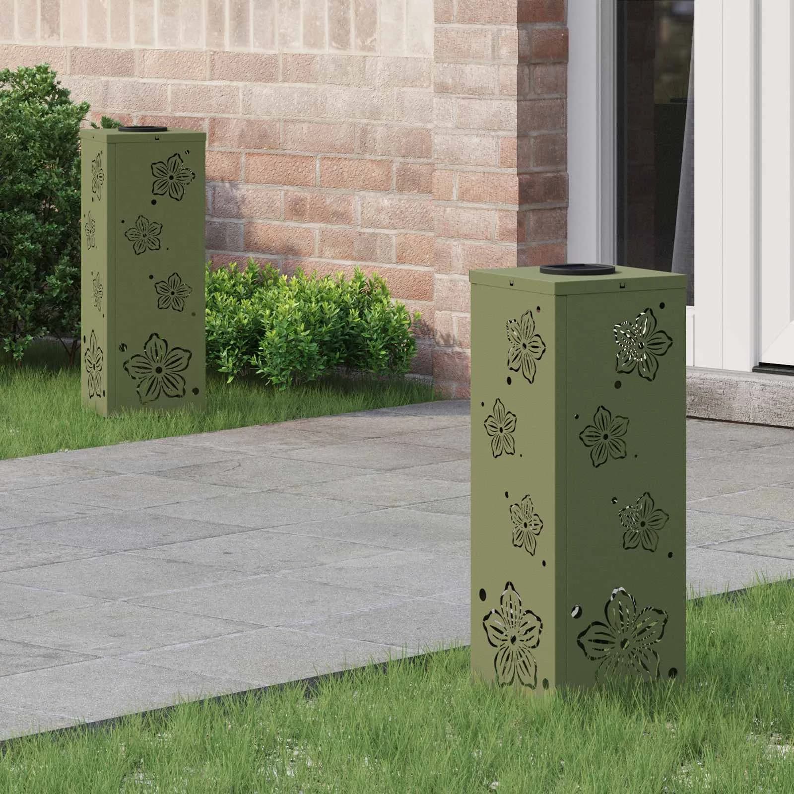 Solarno LED svetilo za pot 2 kos Toplo bela 18 x 18 x 50 cm