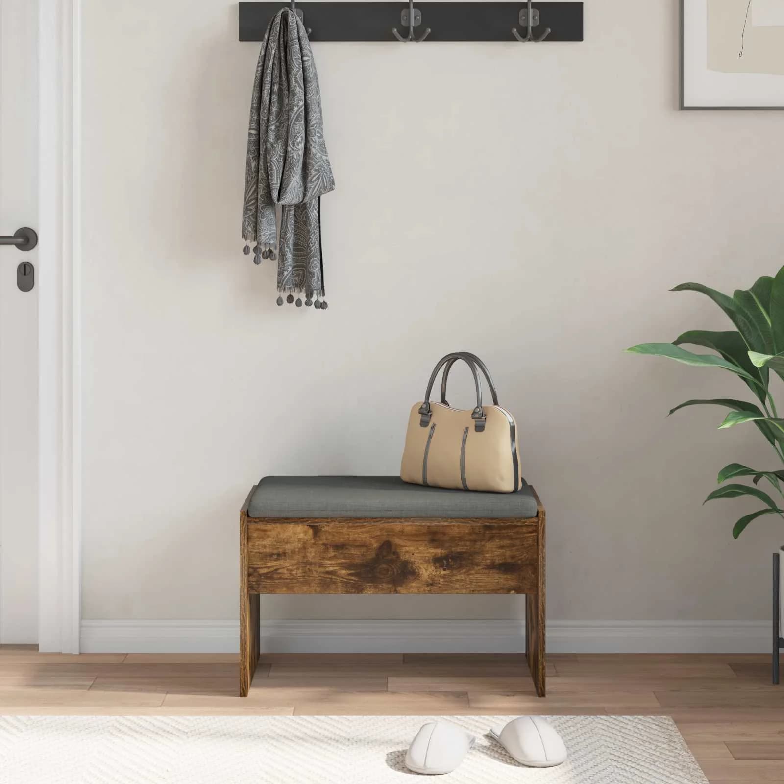 Haldna klop z blazino Dimljeni oreh 63 x 38 x 40 cm - slika 4