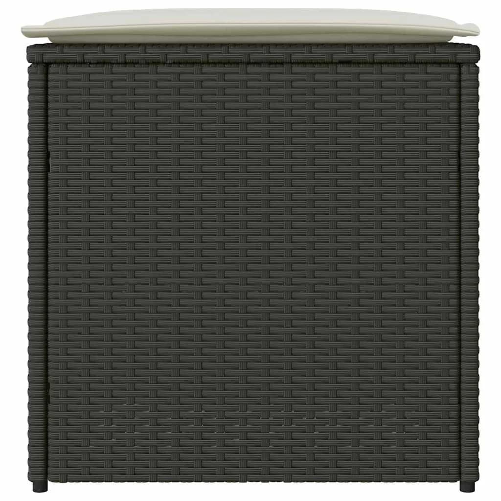 Škatla za blazine Črna 50 x 50 x 50 cm poli ratan - slika 6