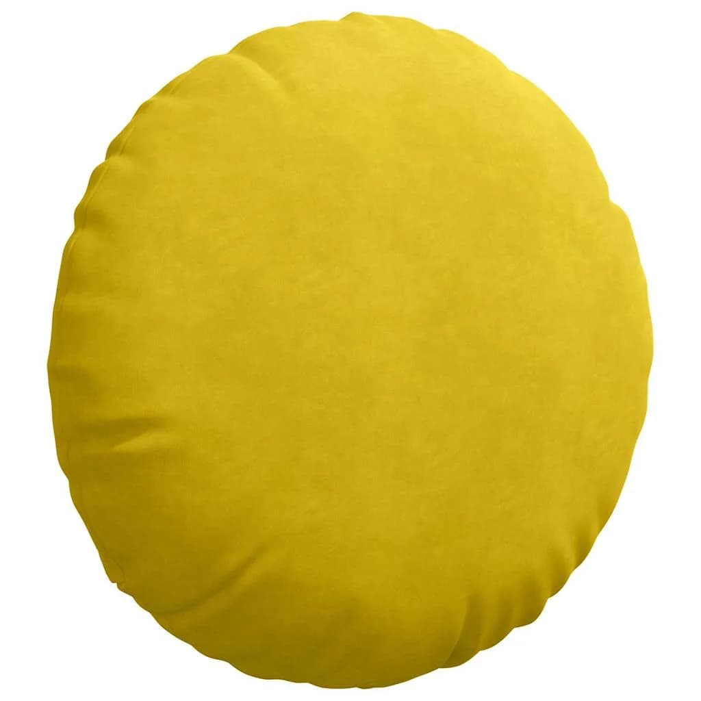 Sedežne blazine 2 kos Žamet Rumena Ø 80 x 29 cm - slika 5