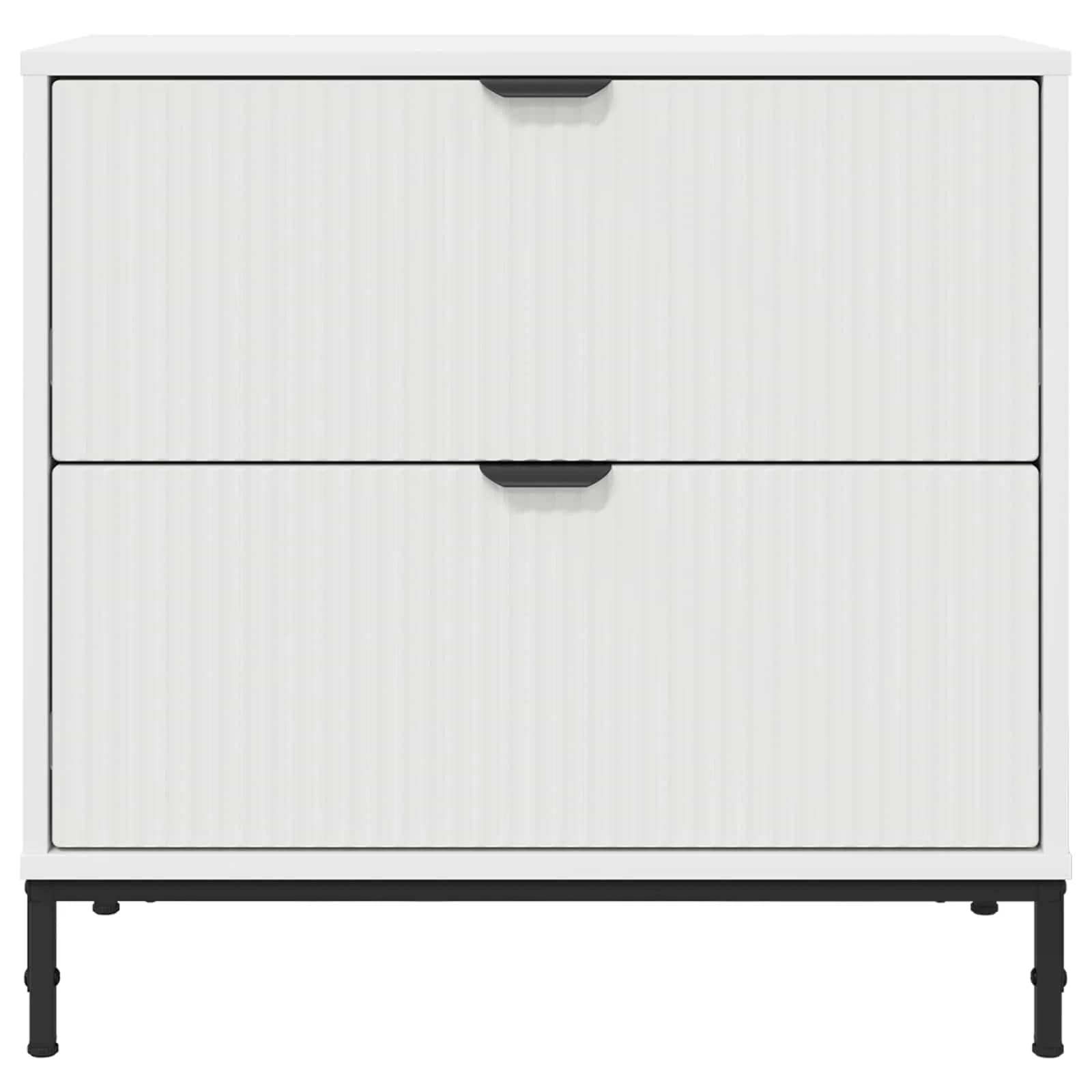 Nočna omarica Bela 63.5 x 36 x 61 cm Inženirski les - slika 6