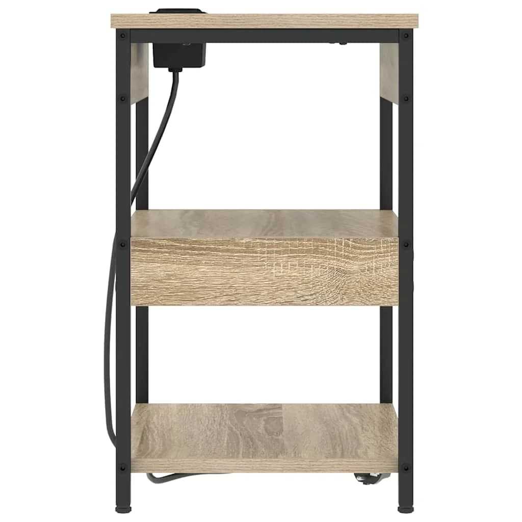 Nočna omarica 2 kos Sonoma hrast 41 x 31 x 51 cm Inženirski les - slika 7