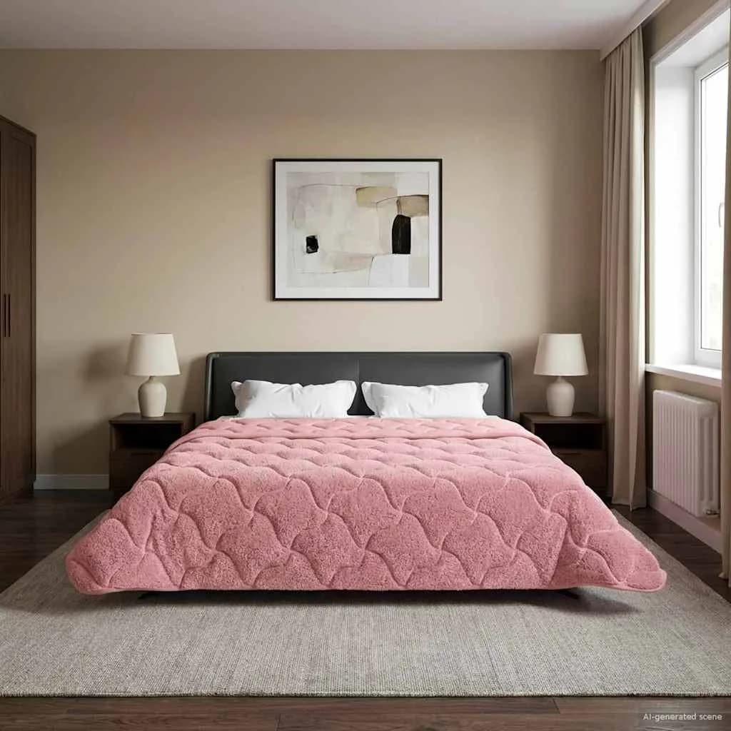 Zimska posteljnina Roza 240 x 260 cm Mikrofibra in Teddy flis - slika 4
