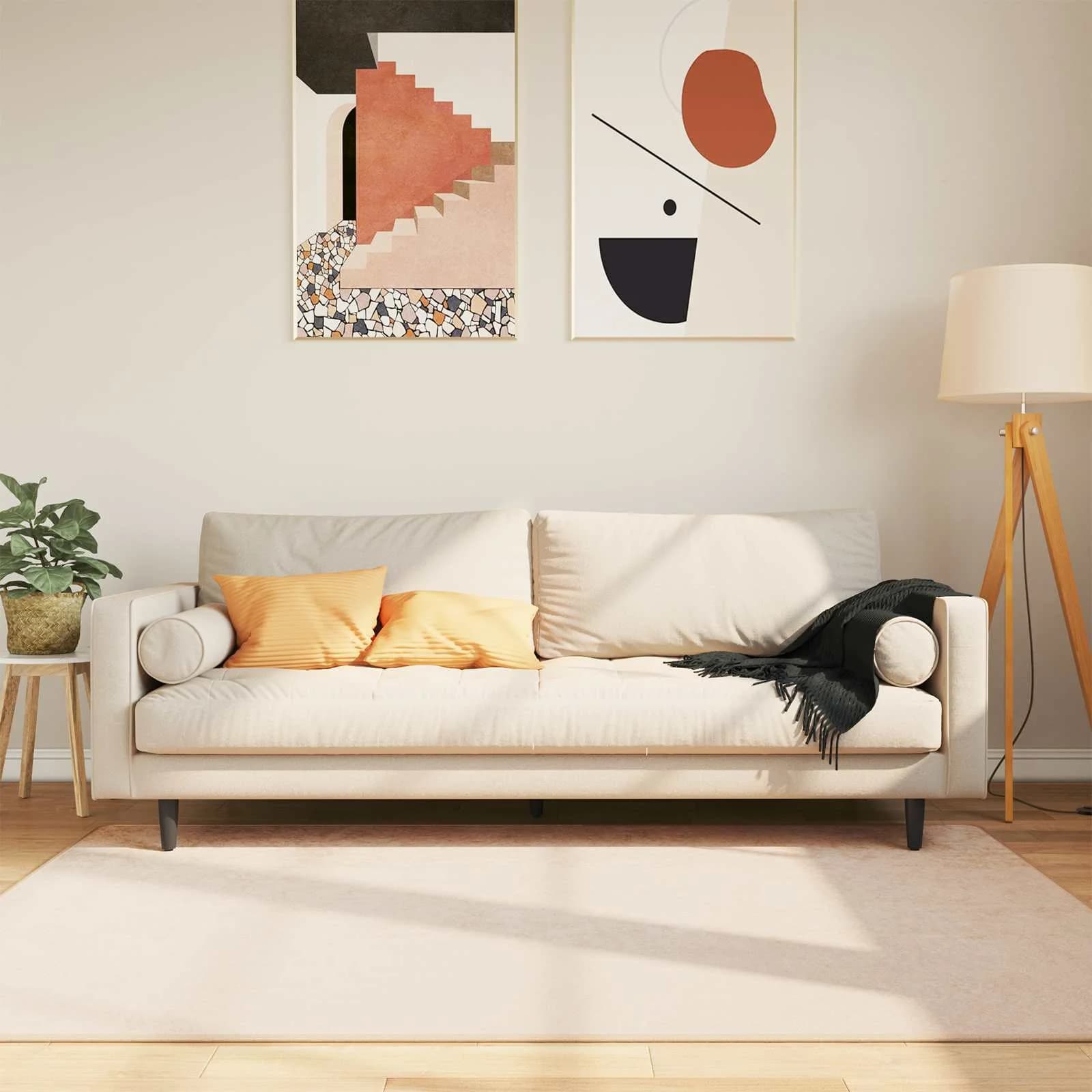 Preproga runner MARSA krema 120 x 170 cm Poliester in PVC